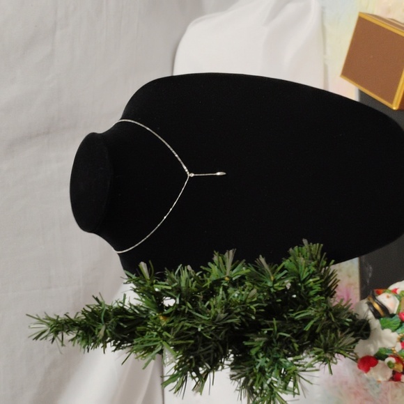 SALE! Genuine Platinum PT850 Necklace Hanging Diamond Platinum Bead 2.1g 40cm - Picture 1 of 14